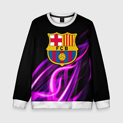 Детский свитшот Барселона неоновый огонь текстура