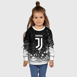 Свитшот детский Ювентус всплеск белых красок, цвет: 3D-белый — фото 2