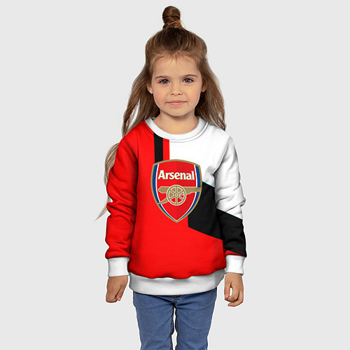 Детский свитшот Арсенал геометрия спорт / 3D-Белый – фото 4