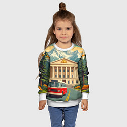 Свитшот детский Классика у подножия гор, цвет: 3D-белый — фото 2