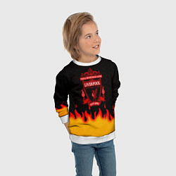 Свитшот детский Liverpool огонь спорт, цвет: 3D-белый — фото 2