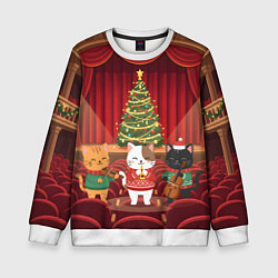 Детский свитшот Новогодние котики музыканты