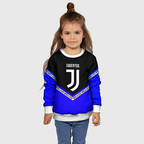 Детский свитшот Ювентус япония геометрия / 3D-Белый – фото 4
