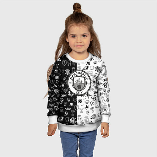 Детский свитшот Манчестер сити ачивки / 3D-Белый – фото 4