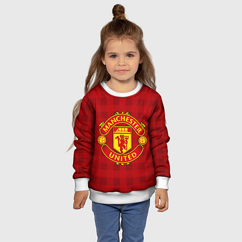 Детский свитшот Manchester United / 3D-Белый – фото 4