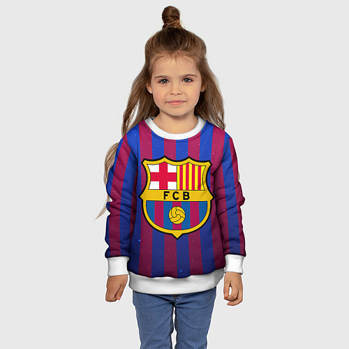 Детский свитшот Barcelona / 3D-Белый – фото 4
