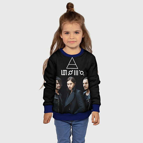 Детский свитшот 30 seconds to mars / 3D-Синий – фото 4