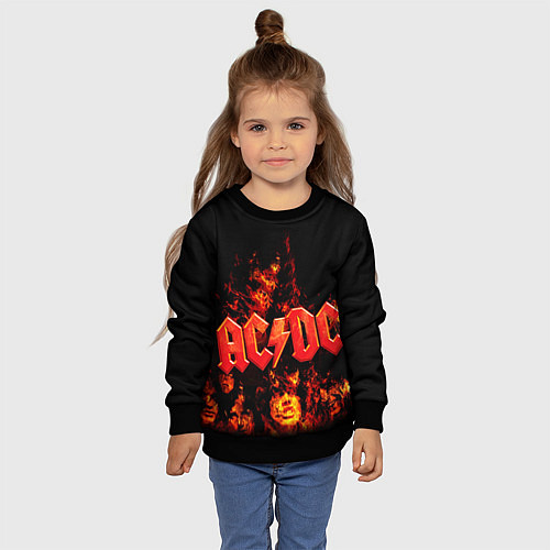 Детский свитшот AC/DC Flame / 3D-Черный – фото 4
