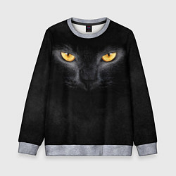 Свитшот детский Черная кошка, цвет: 3D-меланж