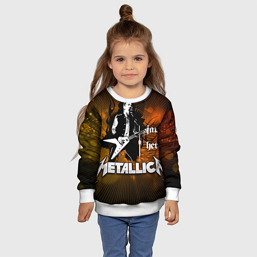 Детский свитшот Metallica: James Hetfield / 3D-Белый – фото 4