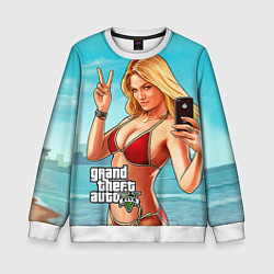 Свитшот детский GTA 5: Selfie Girl, цвет: 3D-белый