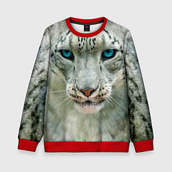 Свитшот детский Снежный барс, цвет: 3D-красный