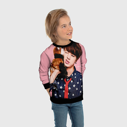 Детский свитшот BTS: Love Me / 3D-Черный – фото 3