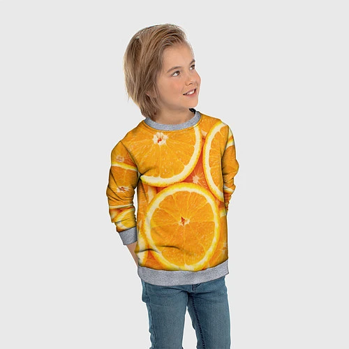 Детский свитшот Апельсин / 3D-Меланж – фото 3