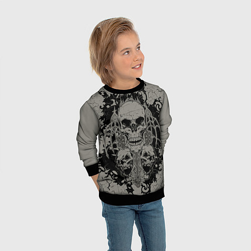Детский свитшот Skulls / 3D-Черный – фото 3