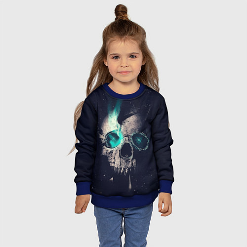 Детский свитшот Skull eyes / 3D-Синий – фото 4