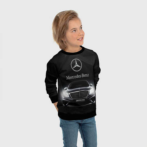 Детский свитшот Mercedes / 3D-Черный – фото 3