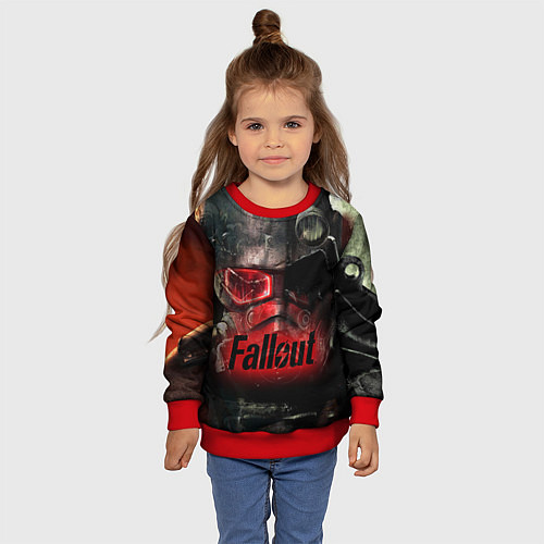 Детский свитшот Fallout Red / 3D-Красный – фото 4