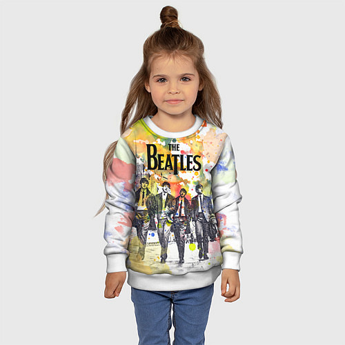 Детский свитшот The Beatles: Colour Spray / 3D-Белый – фото 4