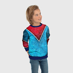 Свитшот детский Grunge superhero line - геометрические линии, цвет: 3D-синий — фото 2