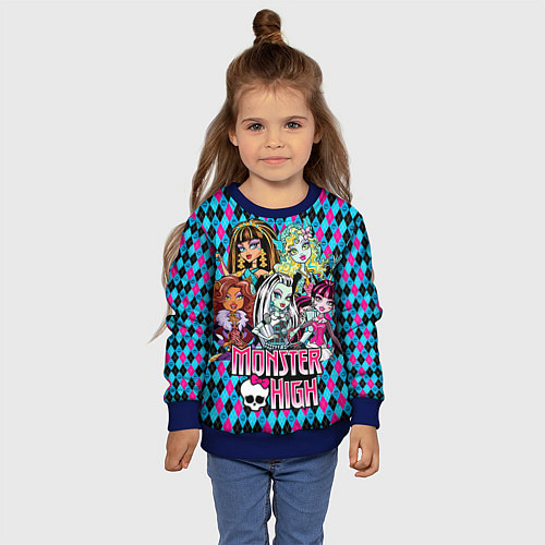 Детский свитшот Monster High / 3D-Синий – фото 4