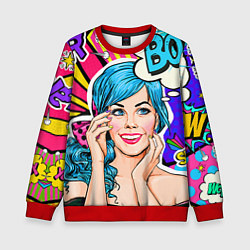 Свитшот детский Pop art, цвет: 3D-красный