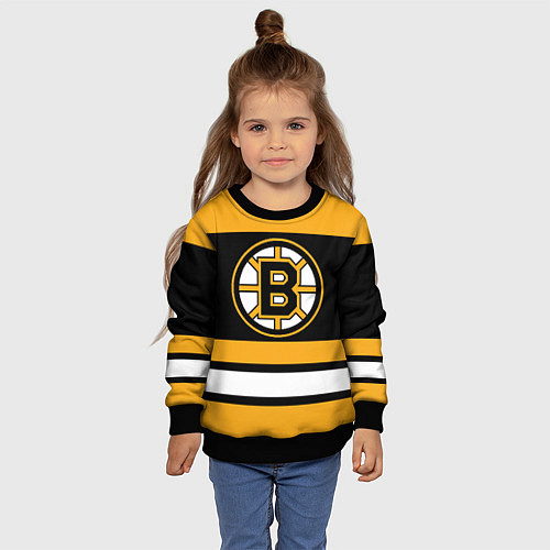 Детский свитшот Boston Bruins / 3D-Черный – фото 4