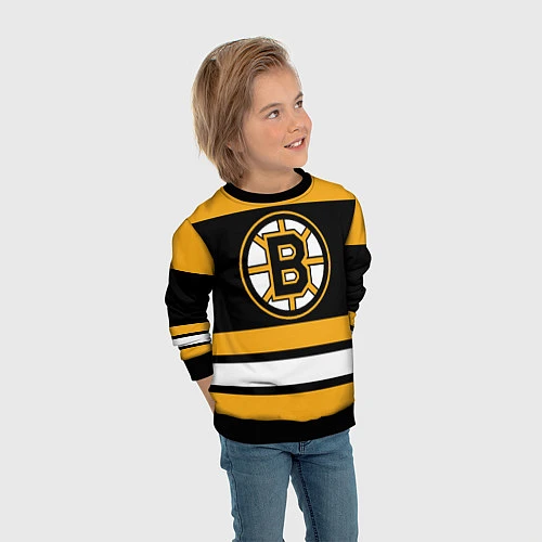 Детский свитшот Boston Bruins / 3D-Черный – фото 3