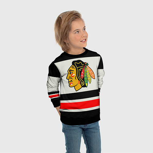 Детский свитшот Chicago Blackhawks / 3D-Черный – фото 3