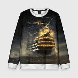 Детский свитшот Боевой парусник в суровую погоду