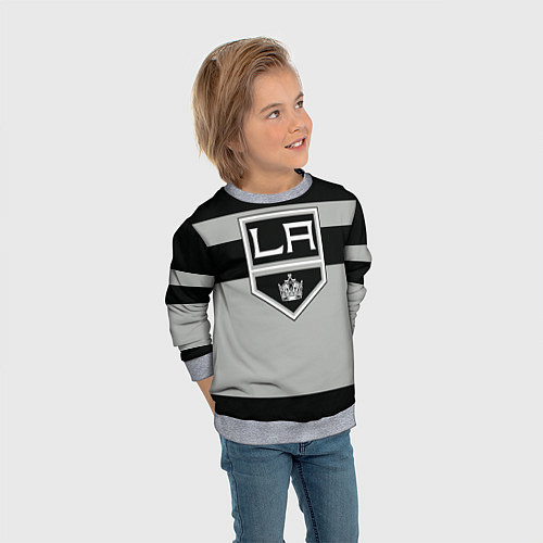 Детский свитшот Los Angeles Kings / 3D-Меланж – фото 3