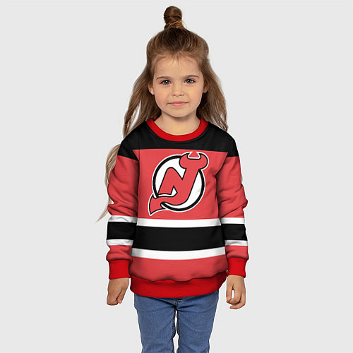 Детский свитшот New Jersey Devils / 3D-Красный – фото 4