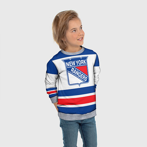 Детский свитшот New York Rangers / 3D-Меланж – фото 3