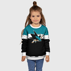 Свитшот детский San Jose Sharks, цвет: 3D-белый — фото 2