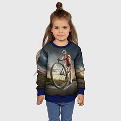 Свитшот детский Велогонщик, цвет: 3D-синий — фото 2