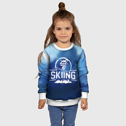 Свитшот детский Лыжный спорт, цвет: 3D-белый — фото 2