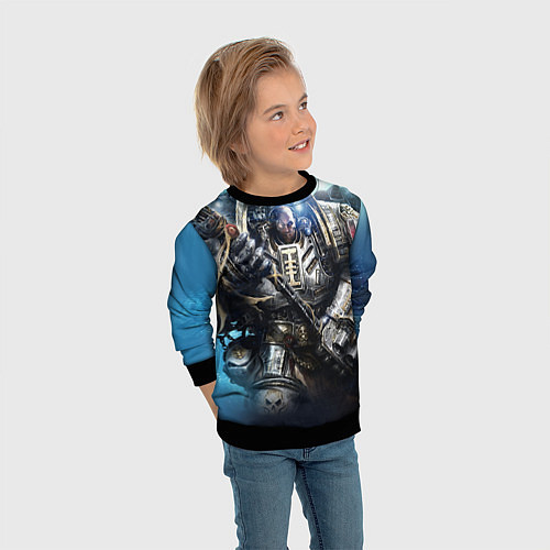 Детский свитшот Серый рыцарь / 3D-Черный – фото 3