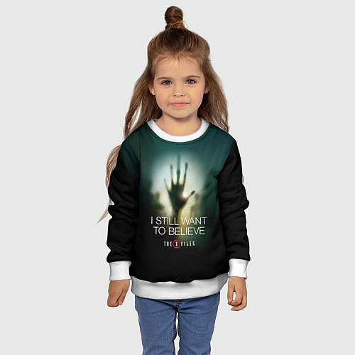 Детский свитшот X-files: Alien hand / 3D-Белый – фото 4