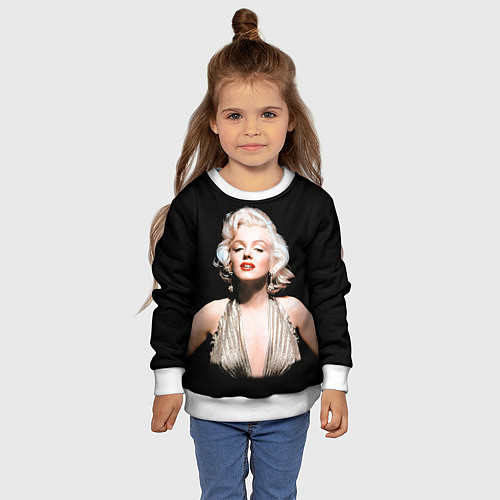Детский свитшот Мерлин Монро 2 / 3D-Белый – фото 4