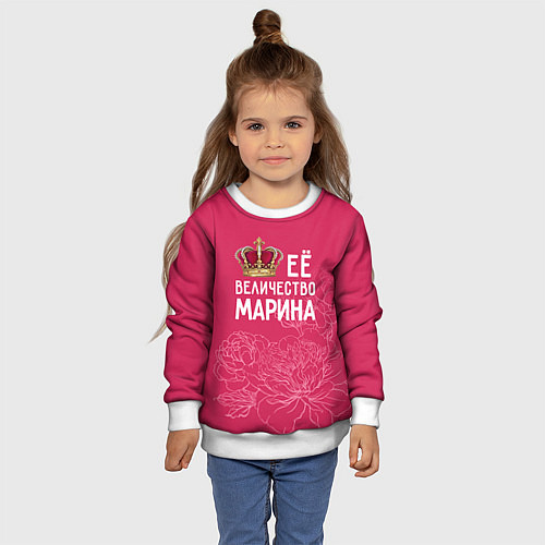 Детский свитшот Её величество Марина / 3D-Белый – фото 4