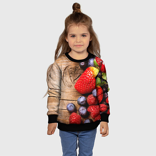 Детский свитшот Ягодный микс / 3D-Черный – фото 4