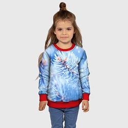 Свитшот детский Снежные иголки, цвет: 3D-красный — фото 2