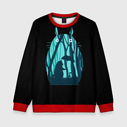 Свитшот детский Тоторо в лесу, цвет: 3D-красный