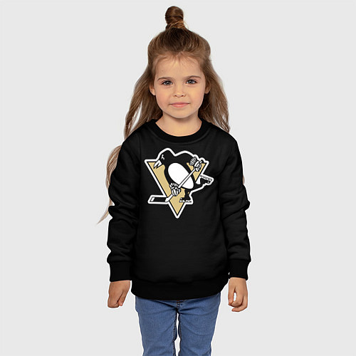 Детский свитшот Pittsburgh Penguins: Crosby / 3D-Черный – фото 4