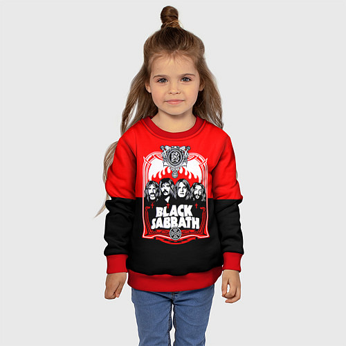 Детский свитшот Black Sabbath: Red Sun / 3D-Красный – фото 4