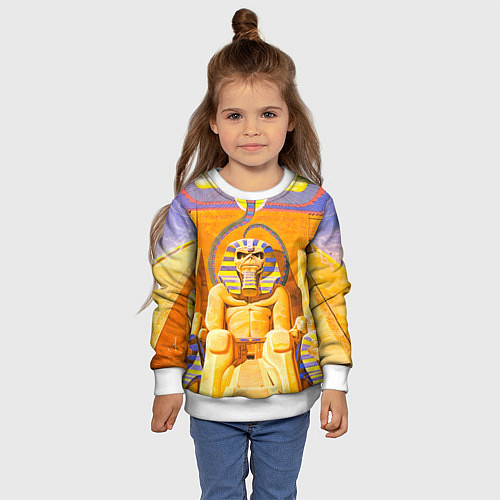 Детский свитшот Iron Maiden: Pharaon / 3D-Белый – фото 4