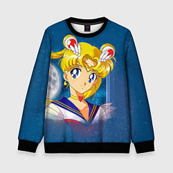 Свитшот детский Сейлор Мун, цвет: 3D-черный
