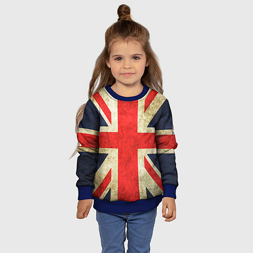 Детский свитшот Великобритания / 3D-Синий – фото 4