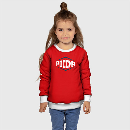Детский свитшот Россия / 3D-Белый – фото 4