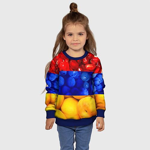 Детский свитшот Флаг Армении / 3D-Синий – фото 4